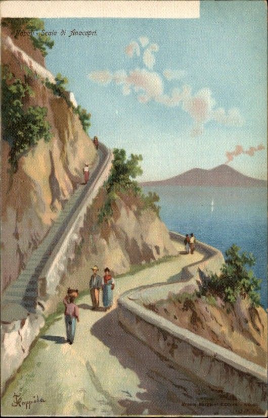 Napoli Italy Artist Signed c1910 Postcard  