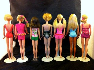 VINTAGE BARBIES, CASES, CLOTHING & ACCESSORY LOT / SOME TLC  