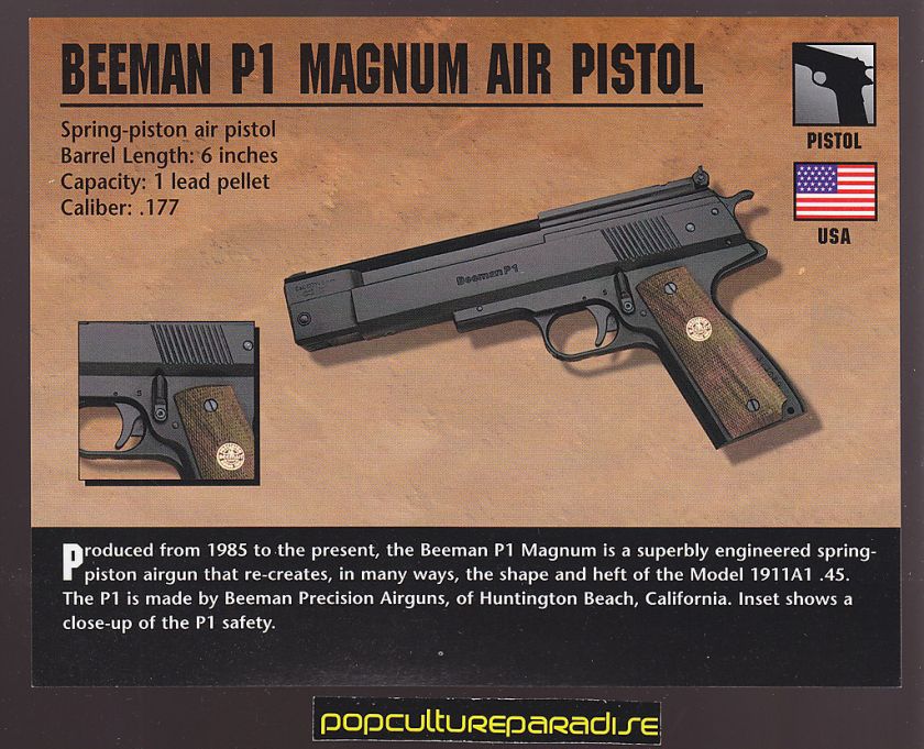 BEEMAN P1 MAGNUM AIR PISTOL Atlas Classic Firearms Gun CARD  