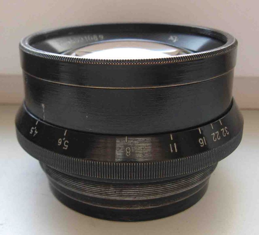 Russian BRASS lens INDUSTAR 13 4,5/30 wooden camera FKD  