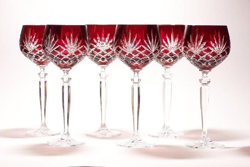 240ml Remer/ Wine Ruby Red Crystal Glasses Diamond  