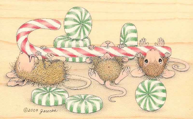   MOUSE Wood Mounted Rubber Stamp Peppermint Stampabilities NEW  