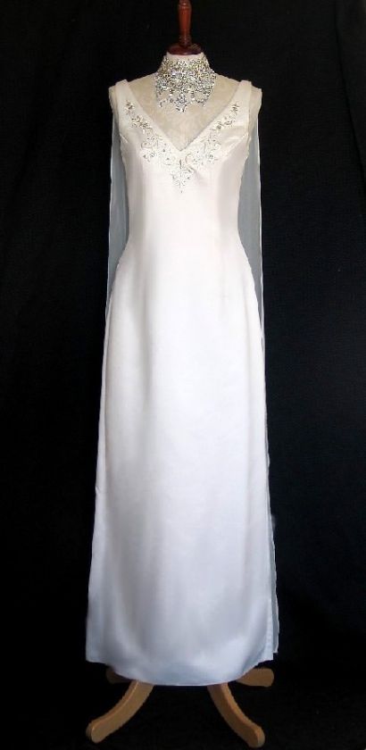 MWT Jessica McClintock White Satin Wedding Dress 12  