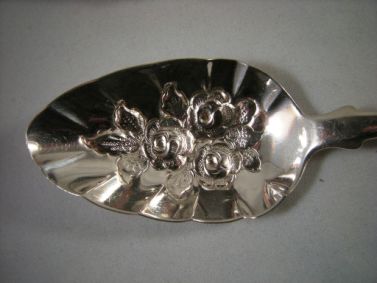 Pair Antique 1819 Georgian Silver Large Berry Spoon  