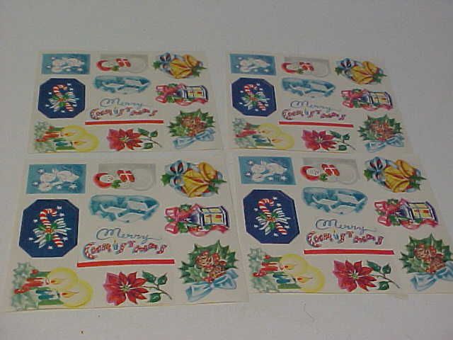 40 Old Christmas Gift Wrap Paper Lick Seals  