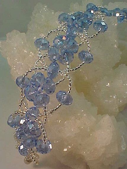 Beautiful Handmade Lt. Sapphire Blue Crystal Bracelet  