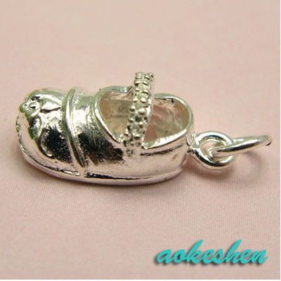 925 STERLING SILVER CHARM PENDANT BEADS GOLD SHOES SA99  