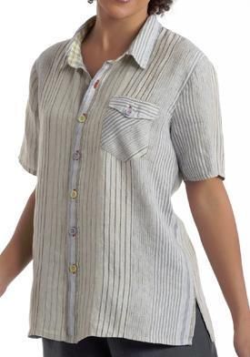 FLAX 2010 Linen UPDATED CAMP Shirt Top P S M L pk COLOR  