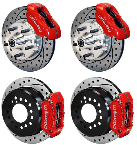 WILWOOD DISC BRAKE KIT,67 69 CHEVY CAMARO,11,RED,DRILL  