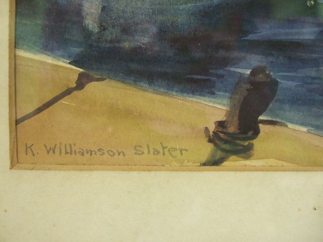 Old Tulsa Oklahoma Artist SLATER Watercolor Painting #1  